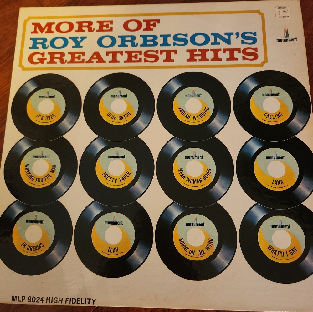 More of Roy Orbison's Greatest Hits 1964 LP Monument Records MLP-8024